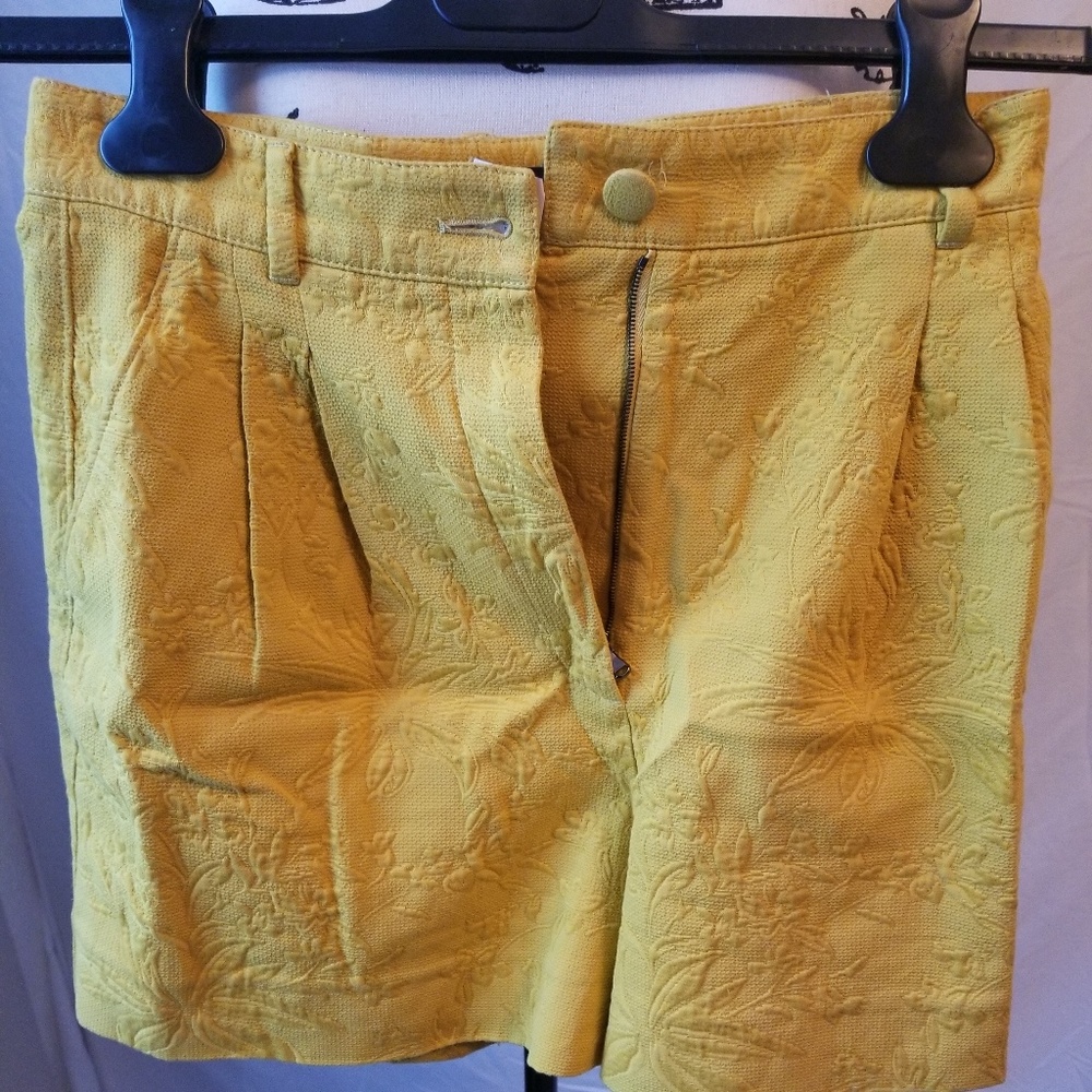 Dolce&Gabbana yellow gold floral flower short women high waist summer shorts